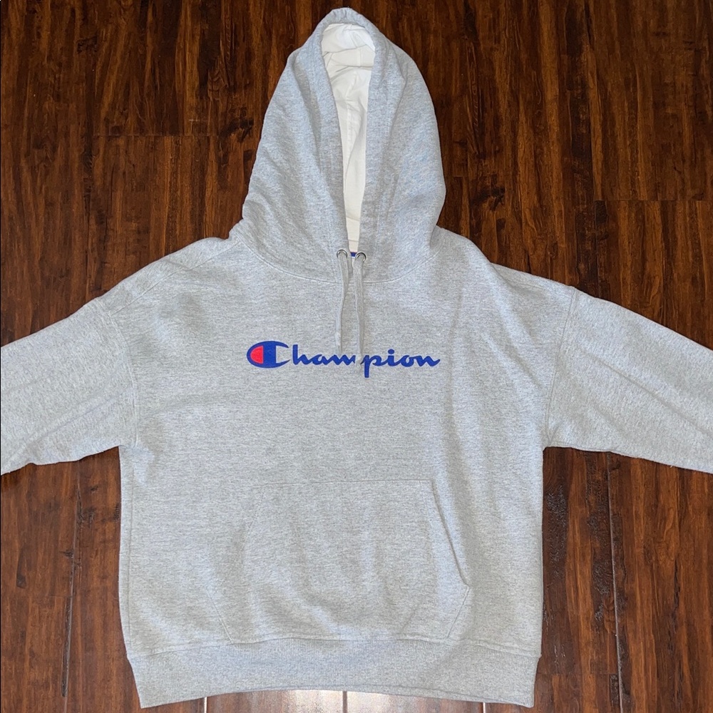 Women's Champion Hoodie with Blue Logo